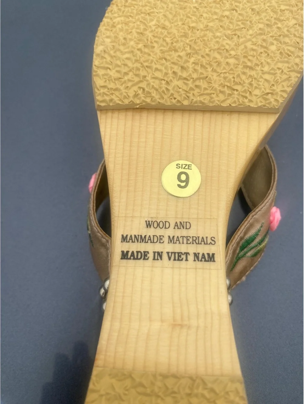 Woodies Hand-Painted Floral Wooden Wedge Sandals Size 9 | New with Tag
